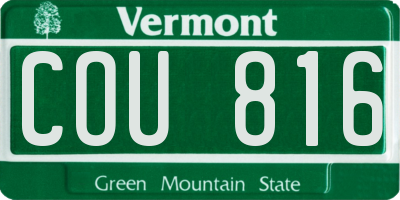 VT license plate COU816