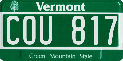 VT license plate COU817