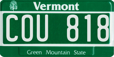 VT license plate COU818