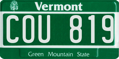 VT license plate COU819