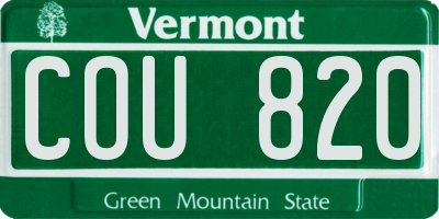 VT license plate COU820