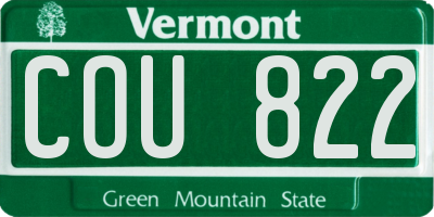 VT license plate COU822