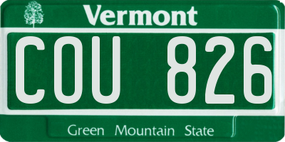 VT license plate COU826