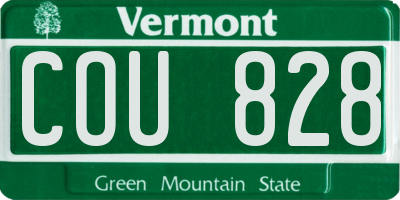 VT license plate COU828