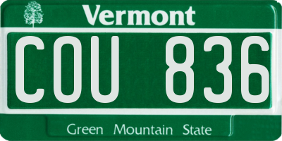 VT license plate COU836