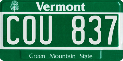 VT license plate COU837