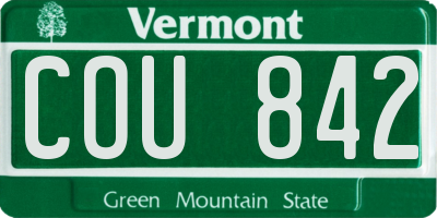 VT license plate COU842