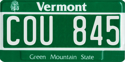 VT license plate COU845