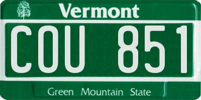 VT license plate COU851