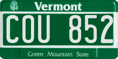 VT license plate COU852