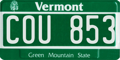 VT license plate COU853