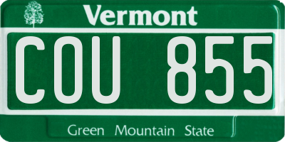 VT license plate COU855
