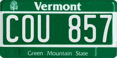 VT license plate COU857