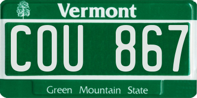 VT license plate COU867