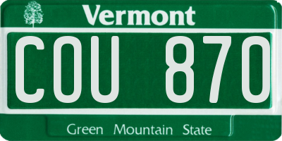 VT license plate COU870