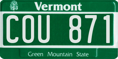 VT license plate COU871