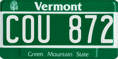 VT license plate COU872