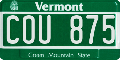 VT license plate COU875