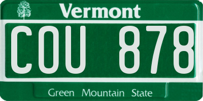 VT license plate COU878