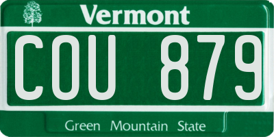 VT license plate COU879