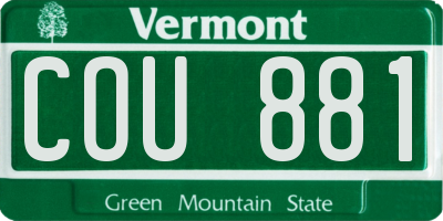 VT license plate COU881
