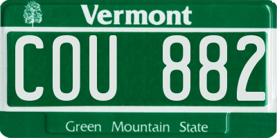 VT license plate COU882