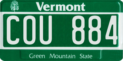 VT license plate COU884
