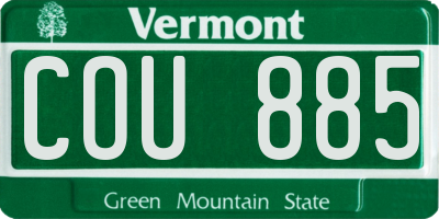VT license plate COU885