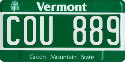 VT license plate COU889