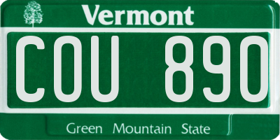 VT license plate COU890