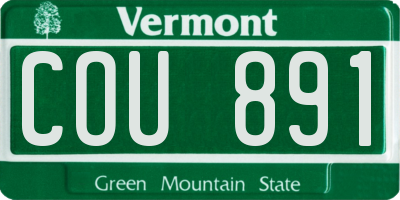 VT license plate COU891