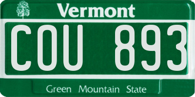 VT license plate COU893