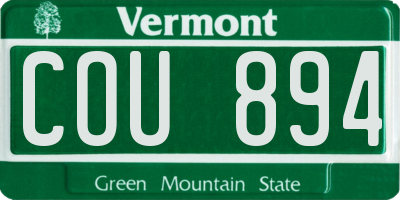 VT license plate COU894