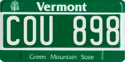 VT license plate COU898