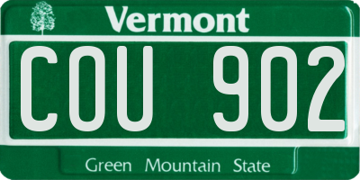 VT license plate COU902