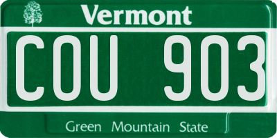 VT license plate COU903