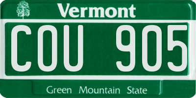 VT license plate COU905