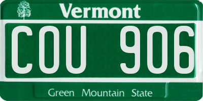 VT license plate COU906