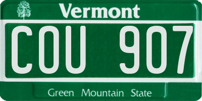 VT license plate COU907