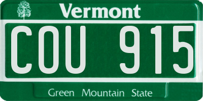 VT license plate COU915