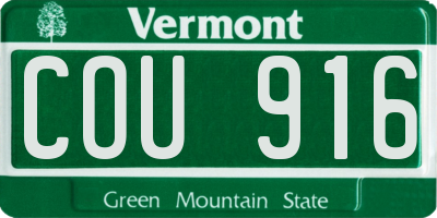VT license plate COU916