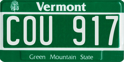 VT license plate COU917
