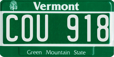 VT license plate COU918