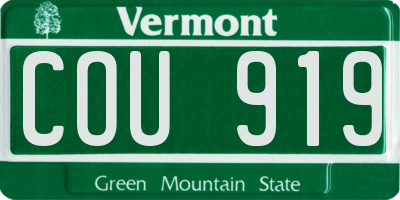 VT license plate COU919