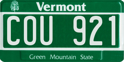 VT license plate COU921