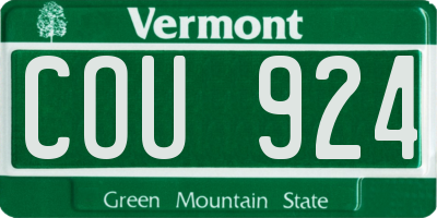 VT license plate COU924