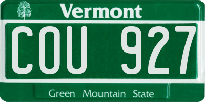 VT license plate COU927