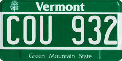 VT license plate COU932