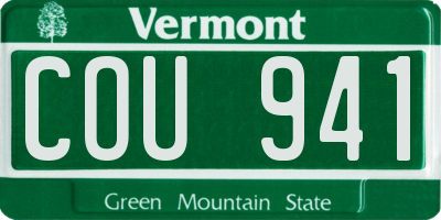 VT license plate COU941