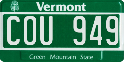 VT license plate COU949